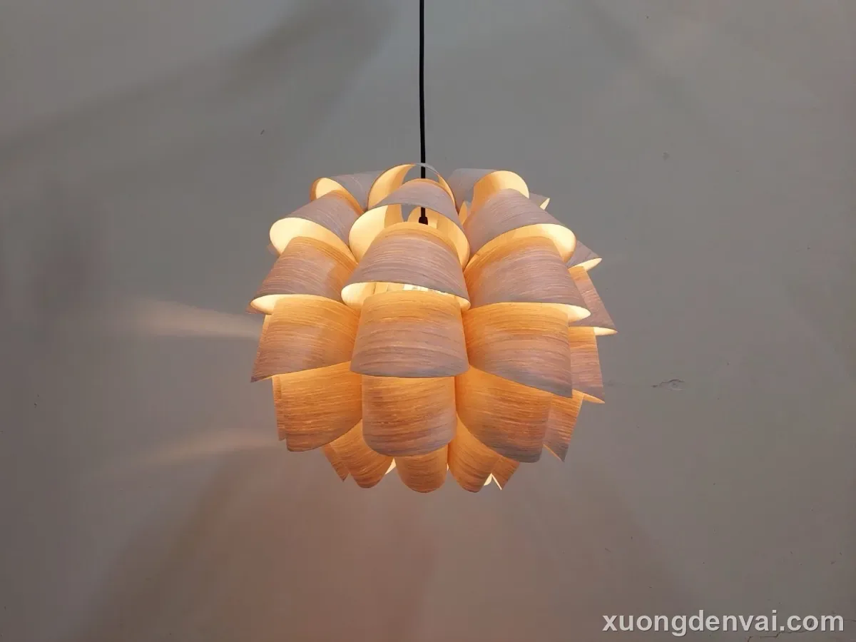 Đèn Thả Gỗ Dáng Quả Thông Lục Giác